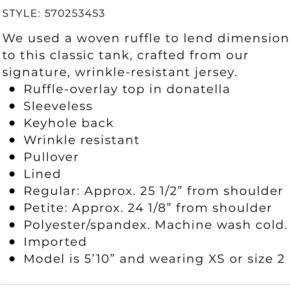WHBM Ruffle-Overlay Tank - Picture 3 of 5